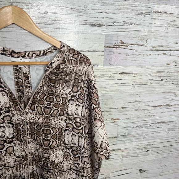 Halston brown white dress size large snake skin - Picture 5 of 7